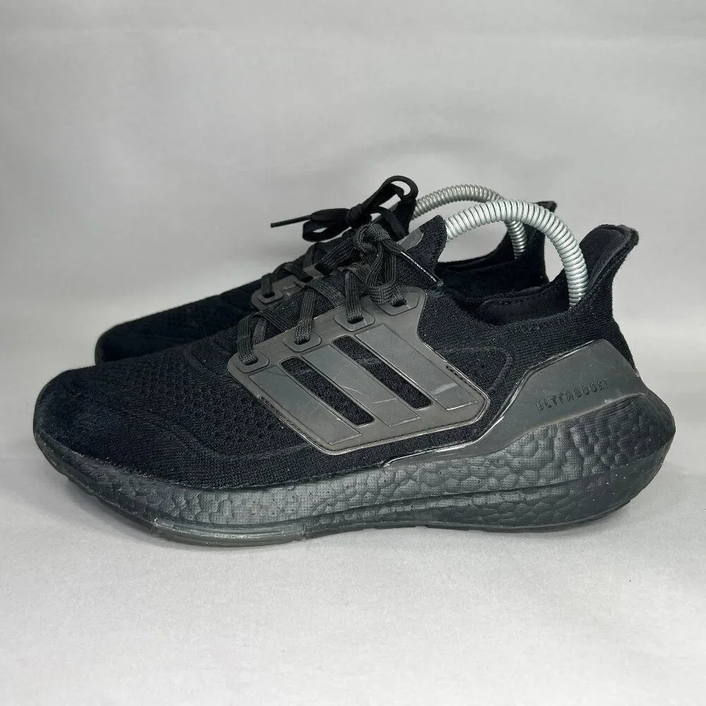 Adidas Ultraboost 21 Shoes Men's‎ Size 8 Triple Black Athletic Running Sneakers